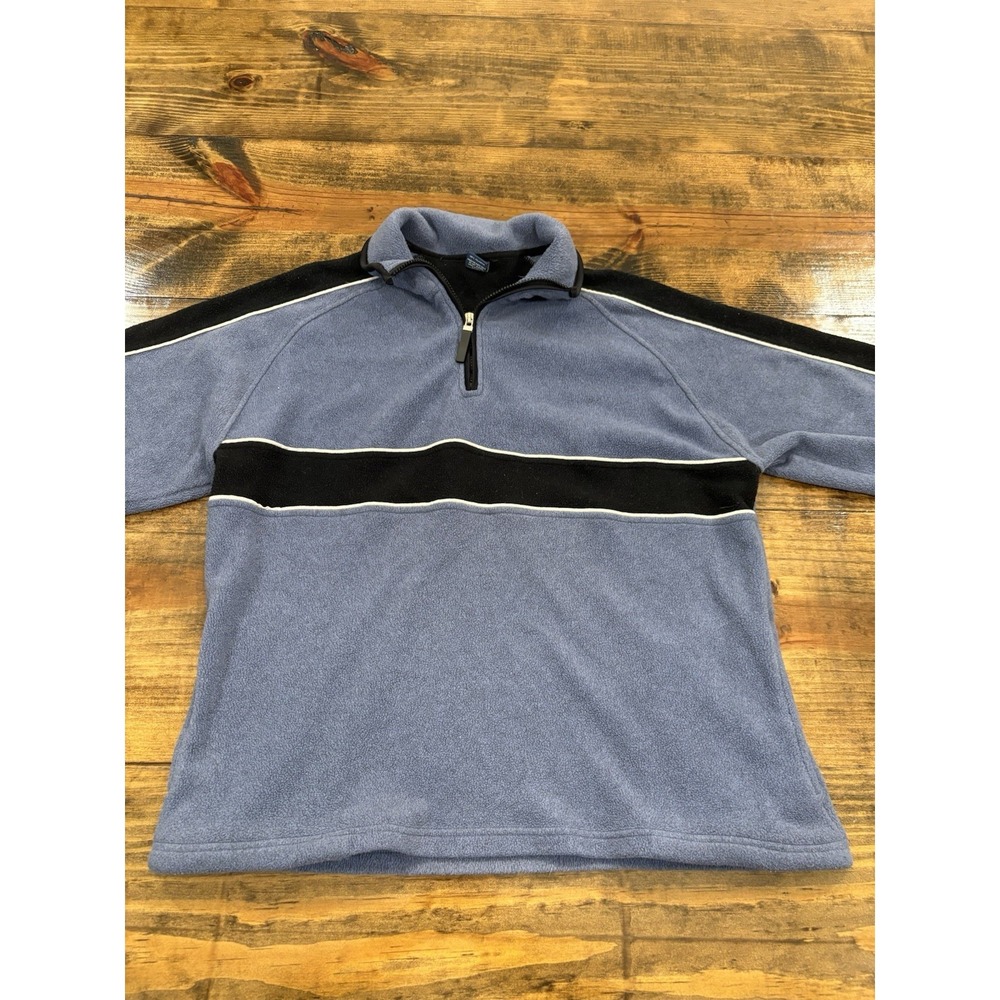 Architect Sweater Mens Large Color Block 1/4 Quarter Zip Long Sleeve Blue Navy